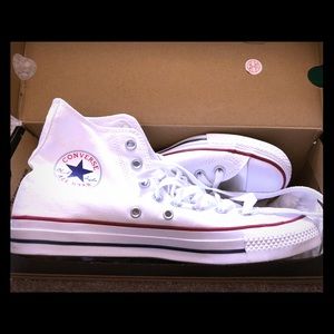 White high-top converse